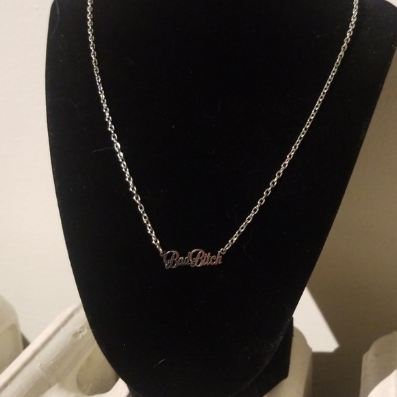 NWT Silver Bad Bitch Necklace egirl aesthetic - Picture 3 of 3